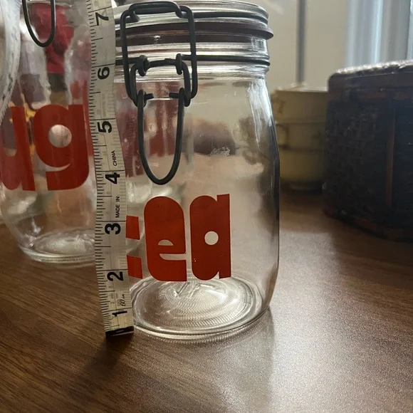 VINTAGE 60’s 70’s RARE mcm canister set block letter cookie sugar tea flour - Picture 9 of 11